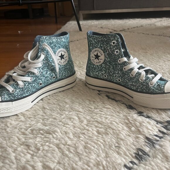 Chuck 70 Glitter (green) size M4/W6- NWOT - Picture 4 of 5